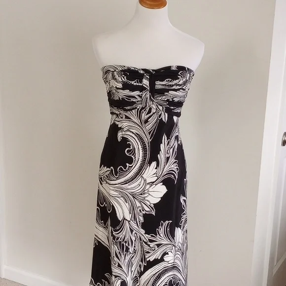 WHBM Halter / Strapless Silk Dress​ Size 4 - Picture 5 of 10
